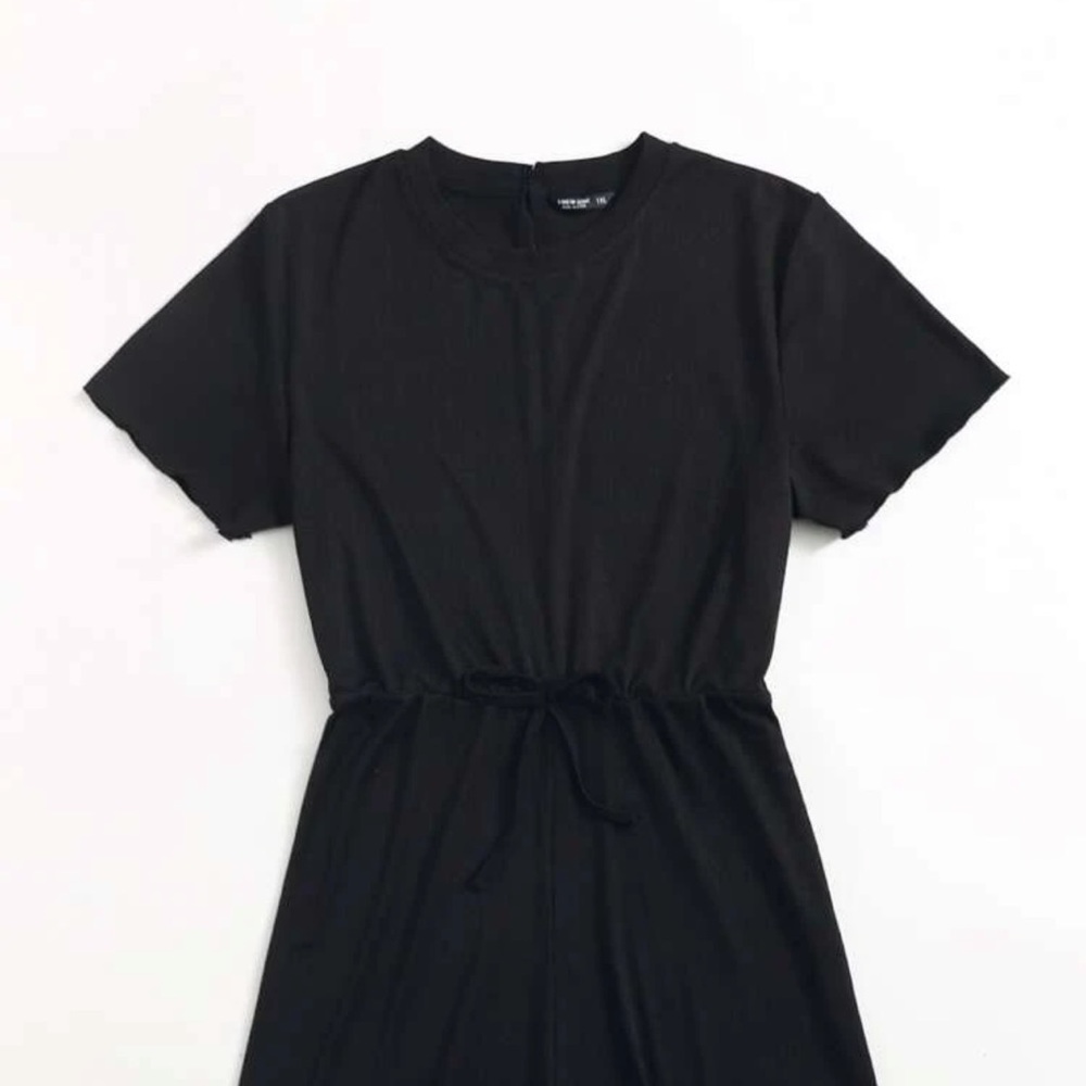 1XL-3XL Black romper shorts/shirt sleeve